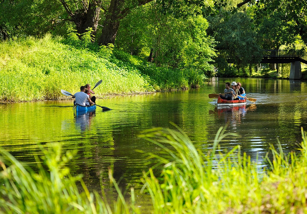 Paddeln auf der Oker in Braunschweig.