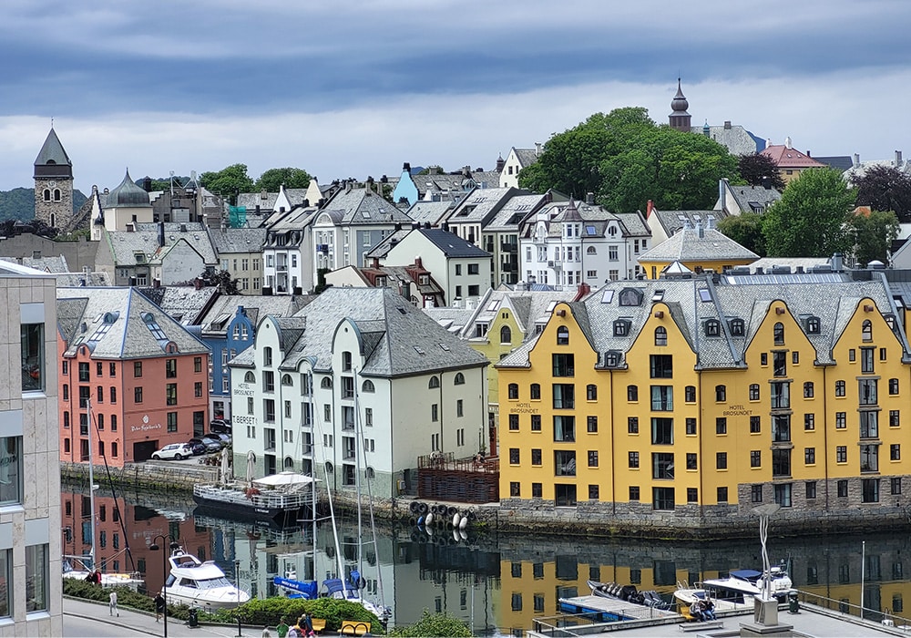 Bunte Häuser in Norwegen.