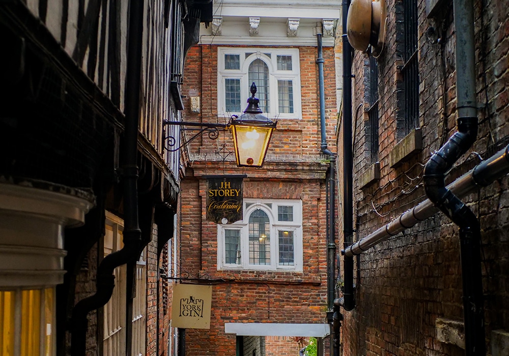 Gasse in York in England