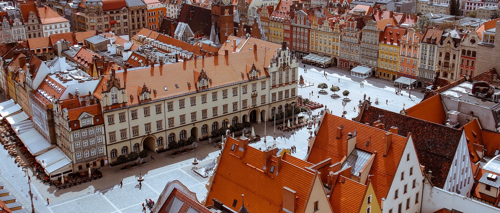 Blick auf einen Teil von Breslau in Polen.