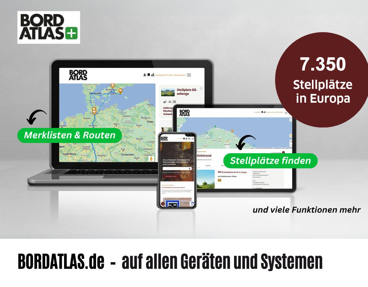 Bordatlas Stellplatzsuche auf allen Geräten