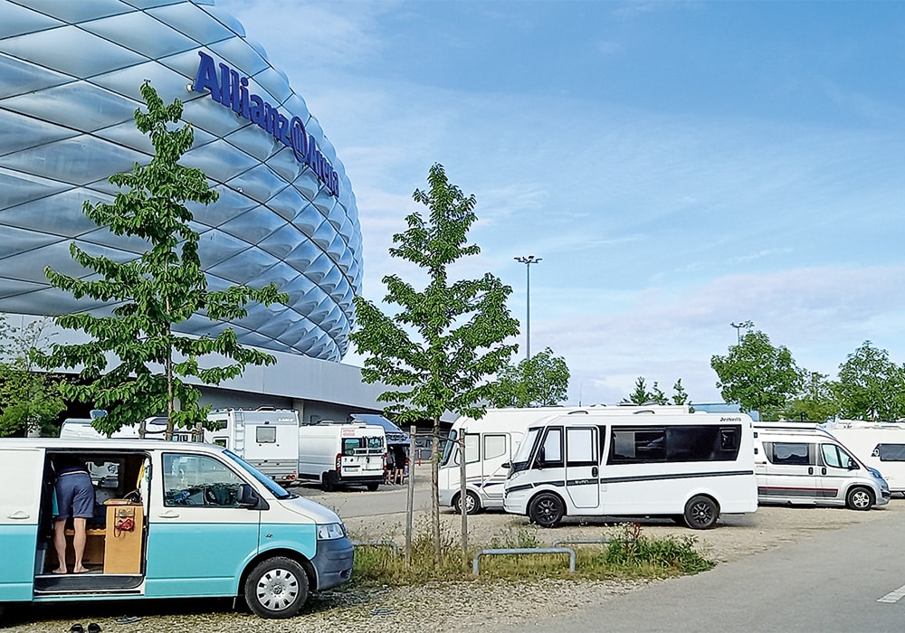 Stellplatz in München an der Allianz Arena